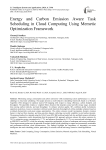 Energy and Carbon Emission Aware Task Scheduling in Cloud Computing Using Memetic Optimization Framework