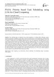 PLOA: Priority based Task Scheduling using LOA for Cloud Computing