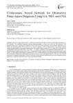 Evolutionary Neural Network for Obstructive Sleep Apnea Diagnosis Using GA, PSO, and CSA