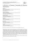 A Review on Quantum Computing for Business Applications