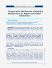 Comparative Mechanism of Quality Management in Higher Education Institutions