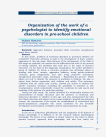 Organization of the work of a psychologist to identify emotional disorders in pre-school children