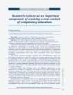 Research culture as an important component of creating a new content of competency education