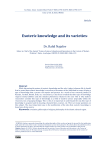 Esoteric knowledge and its varieties