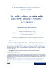 On conflicts of interest in the public sector in the process of economic development