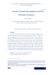 Levels of Textual Investigation and Its Semantic Purposes
