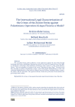 The International Legal Characterization of the Crimes of the Zionist Entity against Palestinians; Operation Al-Aqsa Flood as a Model The International Legal Characterization of the Crimes of the Zionist Entity against Palestinians; Operation Al-Aqsa Flood as a Model
