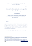 Philosophy of intellectuality and the problem of the unity of being