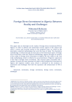 Foreign Direct Investment in Algeria: Between Reality and Challenges