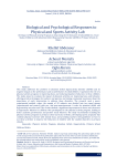 Biological and Psychological Responses to Physical and Sports Activity Lab
