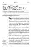 Геополитический риск: предмет, объект, классификация, анализ, прогнозирование