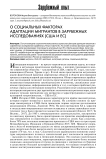 О социальных факторах адаптации мигрантов в зарубежных исследованиях (США и ЕС)