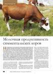 Молочная продуктивность симментальских коров