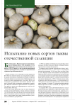 Испытание новых сортов тыквы отечественной селекции