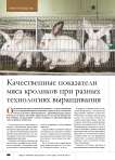 Качественные показатели мяса кроликов при разных технологиях выращивания