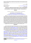 Application of Multirepresentation-Based Creative Problem-Solving Learning Models to Improve Critical and Creative Thinking Skills for Students