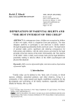 Deprivation of parental rights and “the best interest of the child”