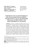 Corporate social responsibility and sustainable development – international legal framework for goals achievement and some theoretical insights