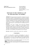 Mistake in the criminal law of the Republic of Serbia