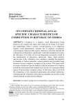 On certain criminal-legal specific characteristics of corruption in Republic of Serbia