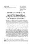 Procedural aspects of the constitutional revision in the field of judiciary and restraints of the authorities of the National Assembly