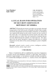 A legal basis for operation of security services in Republic of Serbia
