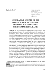 Legislative regime of the control function of the National Bank of Serbia over commercial banks