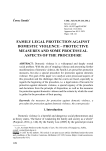 Family legal protection against domestic violence – protective measures and some processual aspects of the procedure