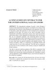 A conclusion of contracts for the international sale of goods