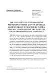 The contextualization of the provisions of the law on general administrative procedure with a specific overview on the concept of an administrative contract