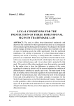 Legal conditions for the protection of three dimensional signs in trademark law