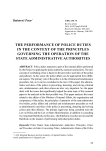 The performance of police duties in the context of the principles governing the operation of the state administrative authorities