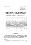 The European Union market from the aspect of the competition and basic values of Roman law