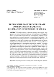 The principles of the corporate governance in banks and legislation of Republic of Serbia