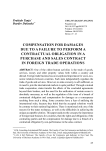 Compensation for damages due to a failure to perform a contractual obligation in a purchase and sales contract in foreign trade operations