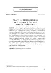 Pravo na teritorijalnu autonomiju u istoriji srpske ustavnosti