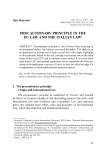 Precautionary principle in the EU law and the Italian law