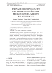 Prevare i manipulacije u finansijskim izveštajima i mogućnosti za njihovu relativizaciju