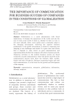 The importance of communication for business success of companies in the conditions of globalization