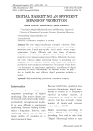 Digital marketing an efficient means of promotion