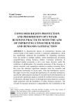 Consumer rights protection and prohibition of unfair business practices with the aim of improving consumer needs and demands satisfaction