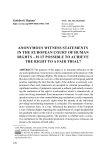 Аnonymous witness statements in the European Court of Human Rights – Is it possible to achieve the right to a fair trial?