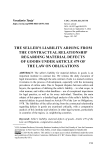 The seller’s liability arising from the contractual relationship regarding material defects of goods under Article 479 of the Law on Obligations