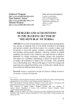 Mergers and acquisitions in the banking sector of the Republic of Serbia