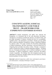 Conceptualizing judicial transparency and public trust - Frameworks for community-centered justice