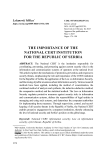 The importance of the National CERT institution for the Republic of Serbia