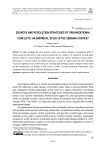 Sources and Resolution Strategies of Organizational Conflicts: An Empirical Study in the Serbian Context