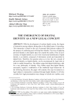 The emergence of digital identity as a new legal concept