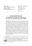 Entrepreneurs and entrepreneurship in the legal system of the Republic of Serbia