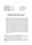 Items of affective value in enforcement procedure